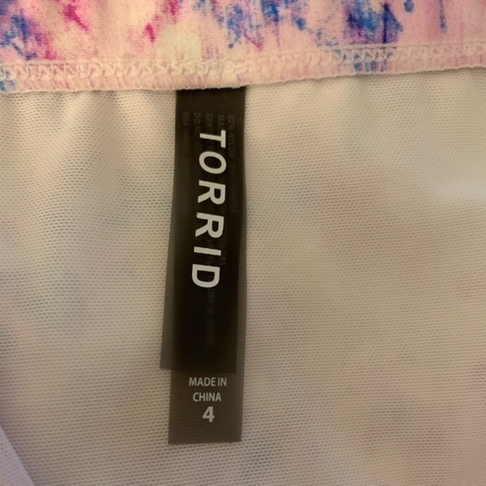 TORRID MULTICOLOR HIGH WAIST LATTICE SWIM BOTTOM - Picture 6 of 7